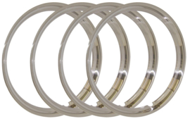 Universal Wheel Trim Rings 16"Inch -Ribbed- Set-of-4-  Polished Stainless Steel
