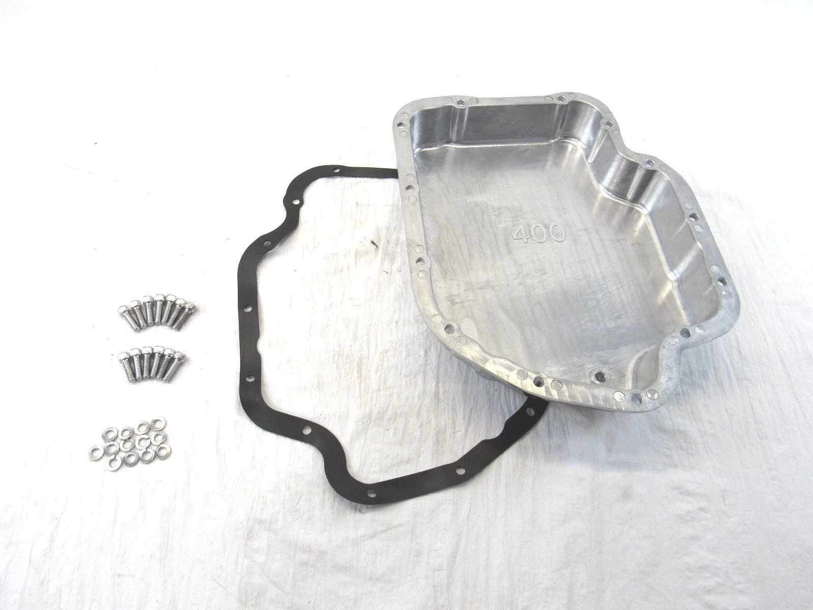 Aluminum GM Turbo 400 Finned  Transmission Pan Polished