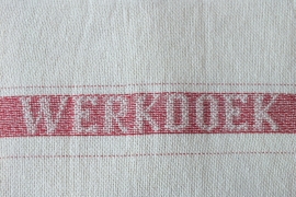 Werkdoek rode streep 100% katoen (per stuk)