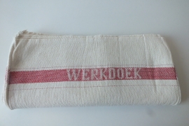 Werkdoek rode streep 100% katoen (per stuk)