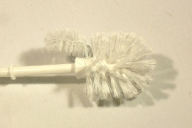 Toiletborstel nylon met randreiniger.