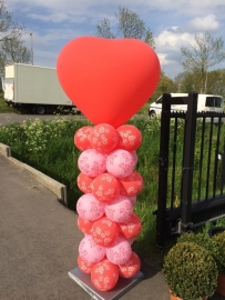 Ballonpilaar met Hart topballon