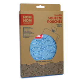 Nom nom reusables wave set van 4 knijpzakjes