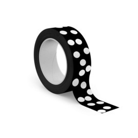 Masking tape Zwart Big Dots