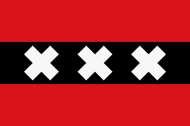 Amsterdamse vlag 90x150cm (met logo)