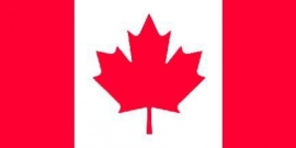 vlag Canada  met 2 oogjes om op te hangen. 90 x 150 cm