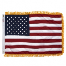 Amerikaanse vlag met Opgelegde Geborduurde Sterren + franjes