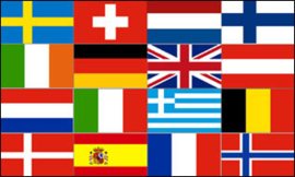 16 landen vlag van europa