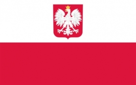 Polen vlag met wapen grote vlag XXXL 150 x 250 cm