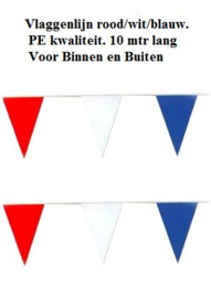 Rood wit blauwe vlaggenlijn 10 mtr