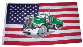 Vlag Amerika met Truck