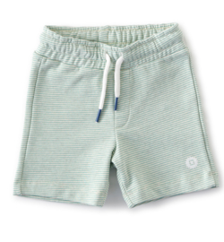 Boys chino shorts green mini stripe, Little Label