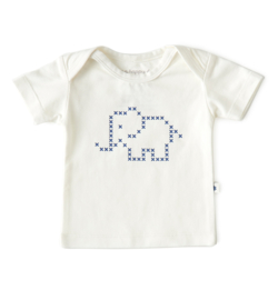 Newborn shirt short sleeves off white elephant, Little Label