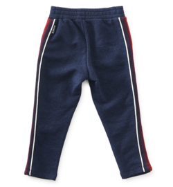 Boys sweatpants stripe tape blue mel, Little Label