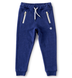 Sweatpants loose fit  unisex navy blue melee, Little Label