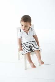 Little Label chino sweat bermuda black/white stripes