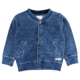 Ink Cardigan-Oekotex Indigo Blue, Enfant