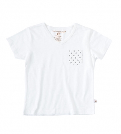 Little Label v neck shirt off white slub kids