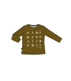 Bas longsleeve science rows saturn gold, Noeser