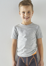 Boys t-shirt v-neck grey melee, Little label