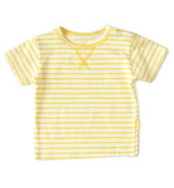 Boys shirt loose fit yellow handdrawn stripe, Litte Label