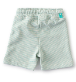 Boys chino shorts green mini stripe, Little Label