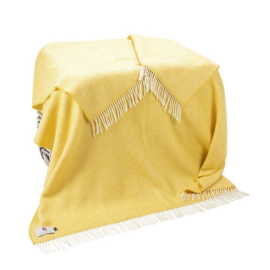 Merino/Cashmere gele visgraat plaid