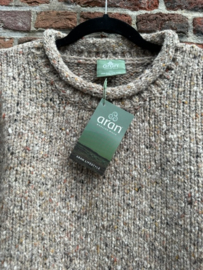 R193 Herentrui met rolrand kraag Beige