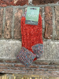 Aran Woollen Mills Sokken Oranje/Grijs