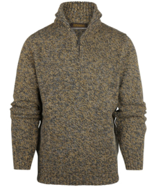 Trui met rits gemêleerd, kleur: Mustard Grey