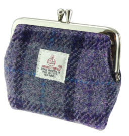 Harris Tweed portemonnee Bold Purple check