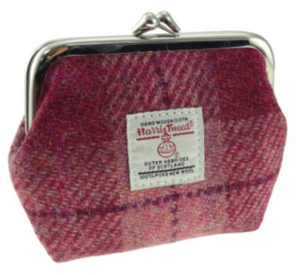 Harris Tweed portemonnee Salmon Pink check