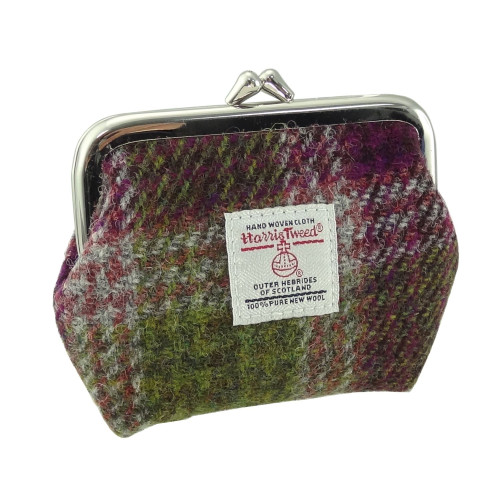 GA Harris Tweed portemonnee Heather check