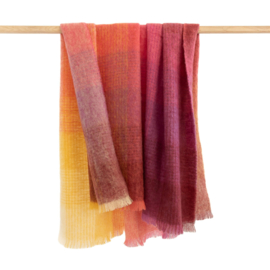 Mohair plaid "Pink, Yellow, Purple, Orange"-mix