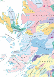 Tartans map of Scotland