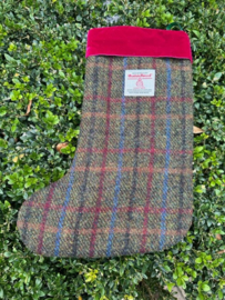 Harris Tweed® Kerstsok Herfstruit met rode rand