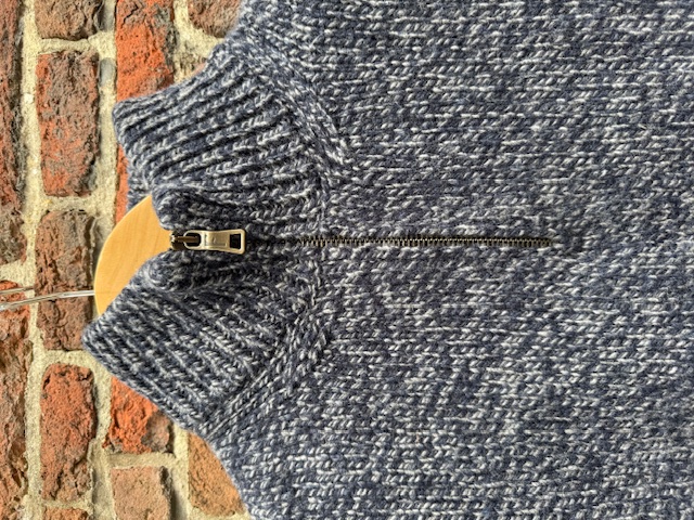 FH501A Trui met rits gemêleerd - Indigo Grey