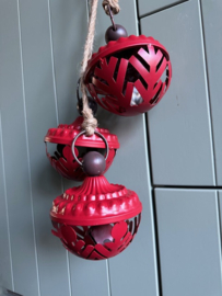 Rode Kerstbel set van 3