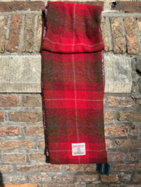 Harris Tweed Sjaal Rood/Bruin/Blauwe ruit