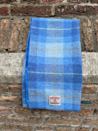 Harris Tweed Sjaal Lichtblauwe ruit met veloursvoering