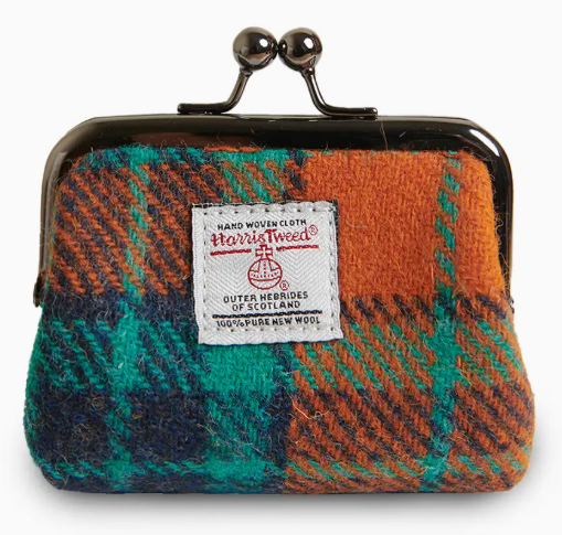 Harris Tweed portemonnee Oranje tartan