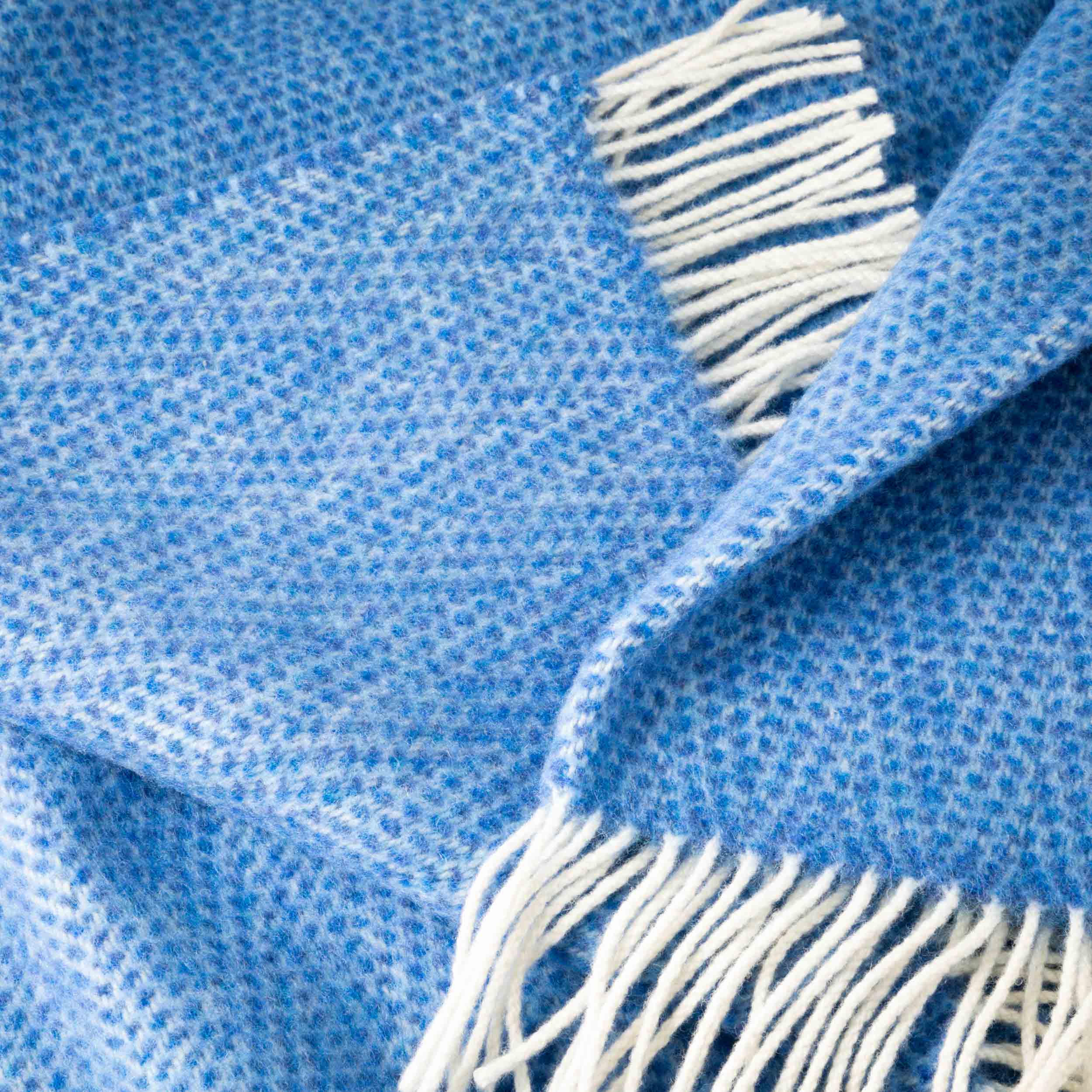 Merino/Cashmere Hemelsblauwe Visgraat plaid