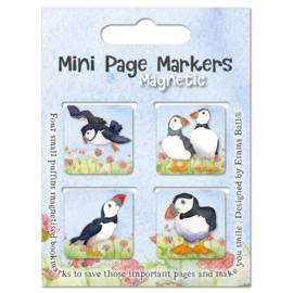 Set van 4 magnetische boekenleggers Puffins