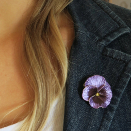 Viooltje paars broche