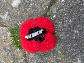 Gevilte Poppy / Klaproos broche