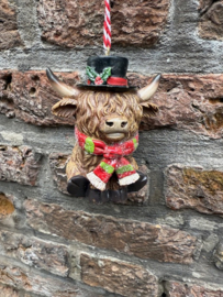 Schotse Hooglander hanger met rode sjaal