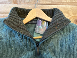 C283 Wol/Cashmere trui met ritsje in "Wave"