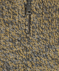 Trui met rits gemêleerd, kleur: Mustard Grey