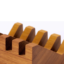 Diagonal Teak Soap Dish