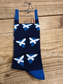 Soctopus Saltire/Schotse vlag sokken Navy 43-46